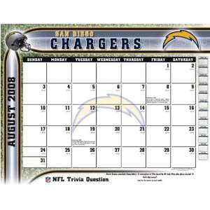  San Diego Chargers NFL 22 x 17 Academic Desk Calendar 