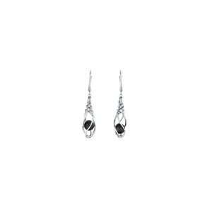  ZALES Caged Onyx Bead Drop Earrings in Sterling Silver per 