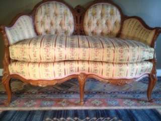 Exquisite Hand Carved French Sofa Settee W Down Cushion  