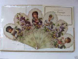 Old Print Factory Repro Victorian Fan Greeting Card NIP  