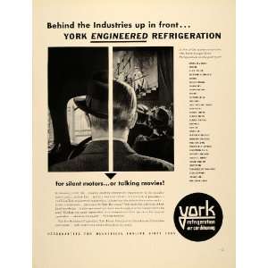  1939 Ad York Refrigeration Air Conditioning Movies 