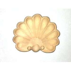  Hand Carved Hard Wood Shell Onlay Applique, 5 1/2W x 4 1 
