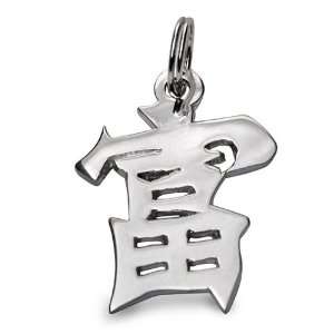    Sterling Silver Wealth Kanji Chinese Symbol Charm Jewelry