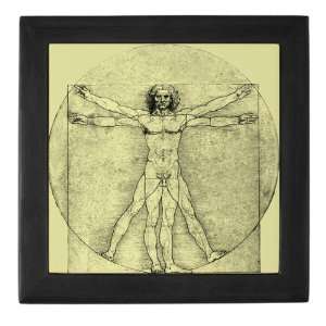  Keepsake Box Black Vitruvian Man by Da Vinci Everything 