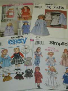 Lot 4 Simplicity Doll Clothes Dress Pattern American Girl My Twin 