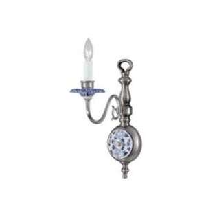 Nulco Lighting Delft Wall Sconce with Multi colored delft in Polished 