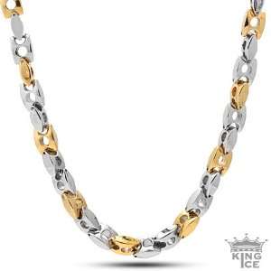  Mens Two Tone Marina Stainless Steel Chain Jewelry