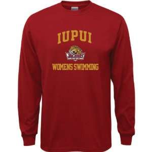  IUPUI Jaguars Cardinal Red Youth Womens Swimming Arch 