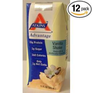 ATKINS Advantage Vanilla Shake 11 OZ (325 ml) (Pack of 12)  