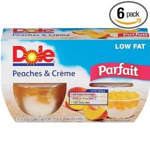 Dole Fruit Peaches & Creme Parfait 4.3 Ounce 4 Count Packages (Pack of 