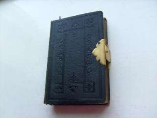   ANTIQUE LEATHER BOUND PRAYER BOOK BIBLE C1880 BRASS CLASP AND COL MAPS