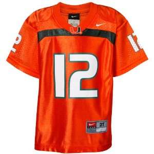   #12 Toddler Replica Football Jersey Orange (4T)