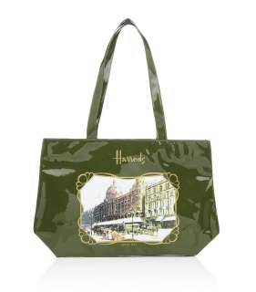 HARRODS FAMOUS ASSORTED GREEN & BLACK LARGE & SHOULDER BAG SHOPPING 