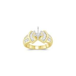  0.68 Cts Diamond Ring Setting in 14K Yellow Gold 8.0 