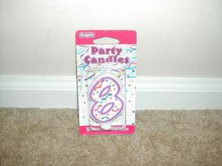 NUMBER 8 BIRTHDAY CANDLE CONFETTI Cake Topper *FREEShip  