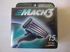 Gillette Mach 3 Blades, Sealed 5 Packages of 15 blades each, 75 TOTAL