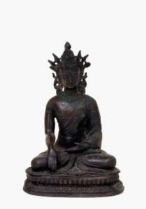 Chinese Tibetan Bronze Seated Buddha Quan Yin  