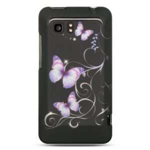  Purple Butterflies Black Protector Case for HTC Vivid 