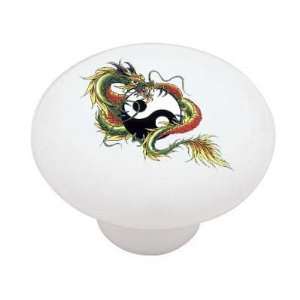  Yin and Yang Green Dragon Decorative High Gloss Ceramic 
