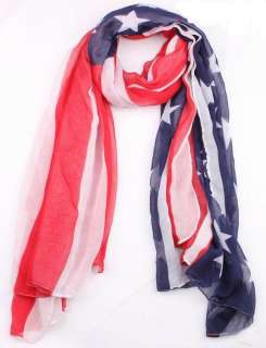 1pc Fashion patriotic star stripe USA flag printing cotton Shawl Wrap 