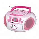 Pink Hello Kitty KT2028A Stereo CD Boombox W/ Aux Input