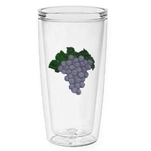  Purple Grapes 16 oz Insulated Beverage Tumbler, Clear 