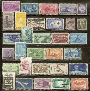 51 DIFFERENT MNH SINGLES FROM 1930s 1960s W/   SCV $14 