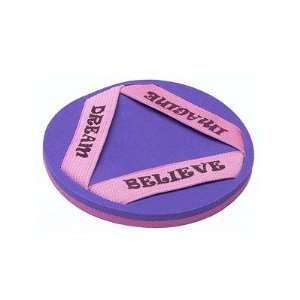 Dream Imagine Believe, Pink and Purple GrabIts Foam Carry Coaster 