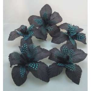  NEW Black with Turquoise Feather Lilies, Limited. Beauty