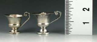 QUALITY ANTIQUE ITALIAN SILVER DEMITASSE CUPS 1800s  