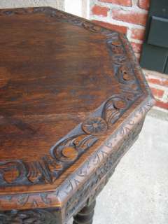   Renaissance Carved Oak Barley Twist Hall Sofa Table LAYAWAY  