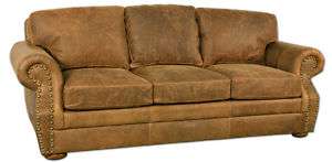Virginia Brown Leather Sofa  