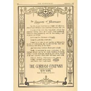 1917 Ad Gorham Longevity Silverware Jewelry NY WWI   Original Print Ad
