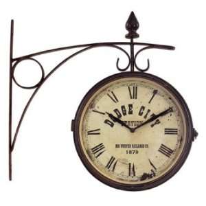  IMAX Old Fashioned Iron Train Station Wall Clock Featuring 
