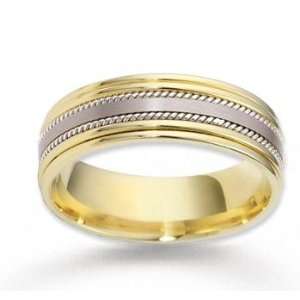   14k Two Tone Gold Harmony Fashion Rope Wedding Band Jewelry