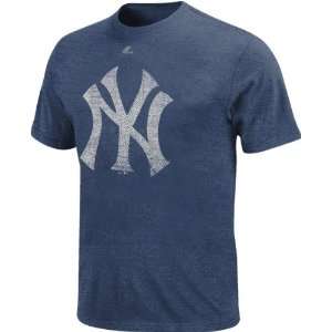 New York Yankees Heathered Navy Majestic Two Bagger T Shirt