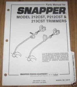 Snapper 212CST P212CST 213CST Trimmer Parts Manual  