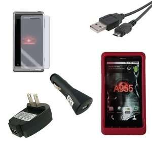   Black USB Wall + Car Charger Adapter and USB Cable for Motorola Droid