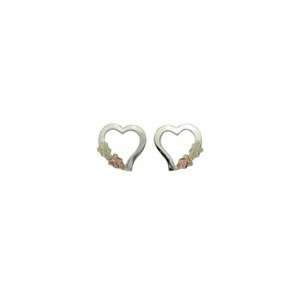  ZALES Black Hills Gold Heart Stud Earrings in Sterling 