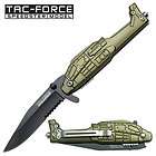 Apache Chopper Helicopter Rescue Style Spring Assist Knife   Army 