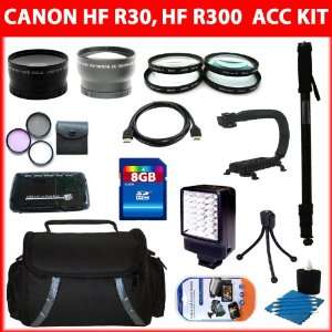  Advanced Accessory Kit For Canon VIXIA HF R30, HF R300 Flash 