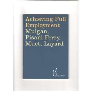  Achieving full employment (9781903805008) Books