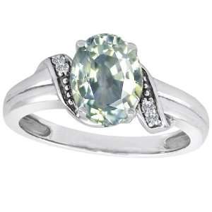  CandyGem 10k Gold Lab Created Oval Green Amethyst and Diamond 