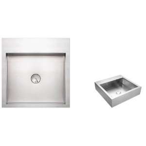 Whitehaus Noah Collection Square Bath Sink WHNCMB001 Stainless Steel