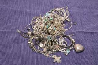 Scrap and Wearable Sterling Silver Jewelrey Lot   500 Grams  