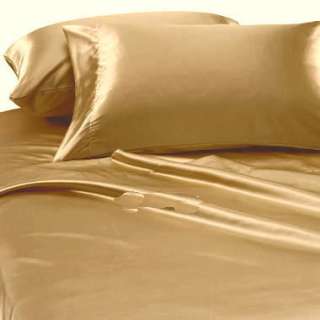 New Luxury Soft Satin Silky Sheet Set Fitted +Pillows+Flat Black Brown 