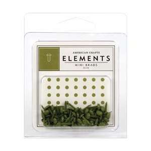  American Crafts Elements Brads Mini 5mm 48/Pkg Olive; 3 