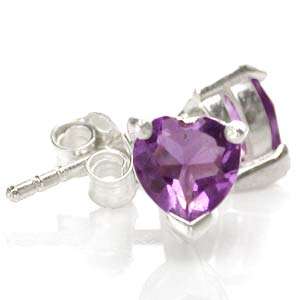 5MM Natural Gemstone Heart Shape 925 Sterling Silver Stud Earrings 