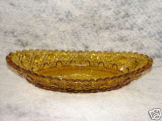 BEAUTIFUL antique Early American Pressed Glass Amber Bowl