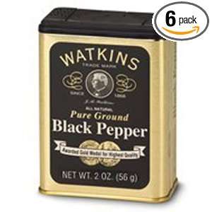 WATKINS Ground Black Pepper, 2 Ounce (Pack of 6)  Grocery 